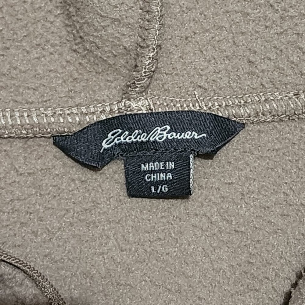 Tan Fleece Drawstring Hoodie By Eddie Bauer Sz Lg - Picture 4 of 7